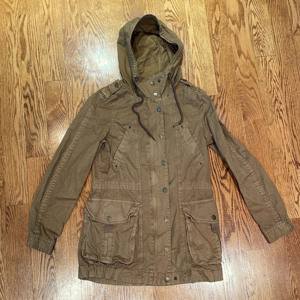 Garage Olive Brown Hooded Jacket